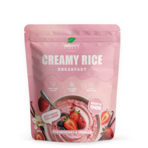 Creamy rice breakfast Strawberry-vanilla